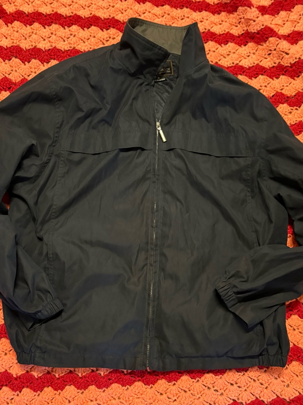 Men's Navy Lightweight Zip-Front Jacket weatherproof